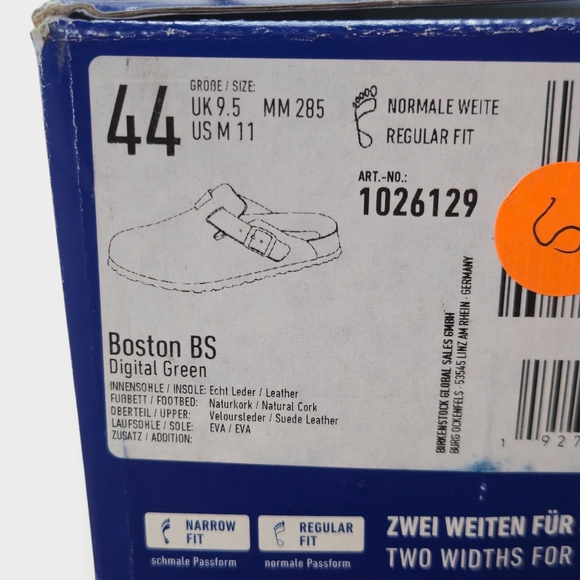 Birkenstock New w/ Box Boston Digital Green Suede Leather Regular Mens Size 11 - Picture 11 of 14